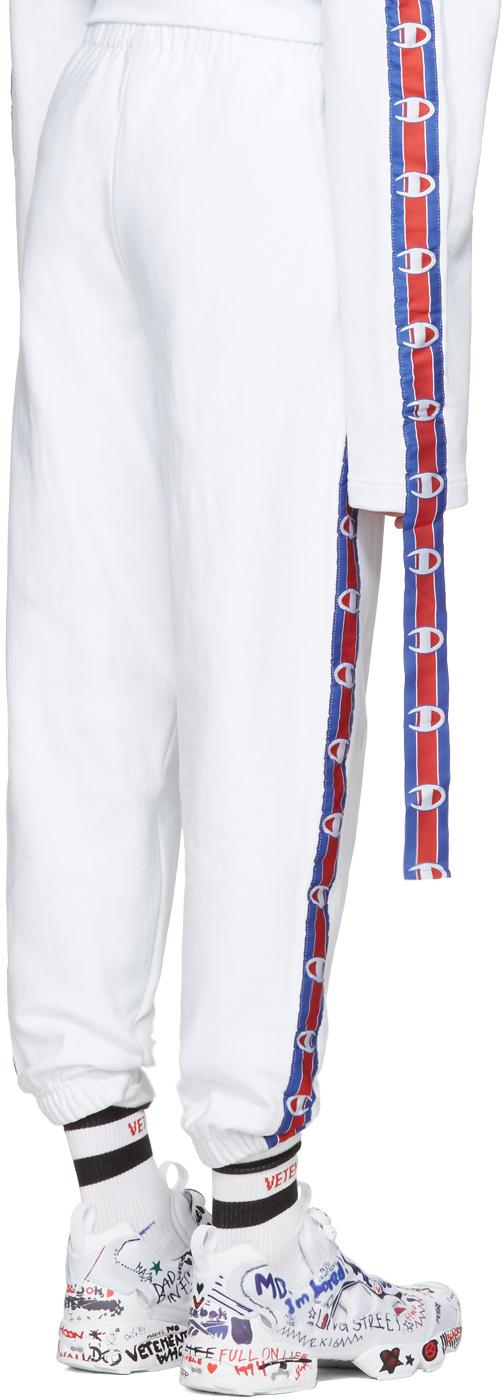 white champion track pants