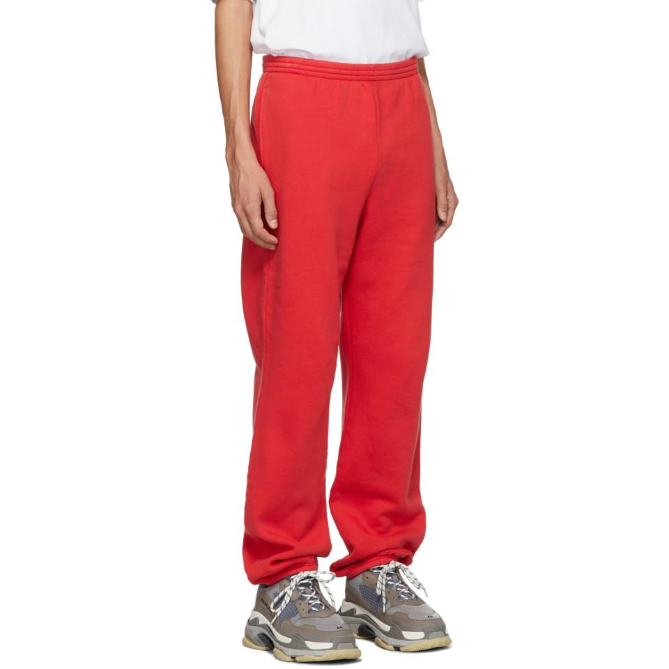 Balenciaga Red Small Logo Lounge Pants for Men | Lyst