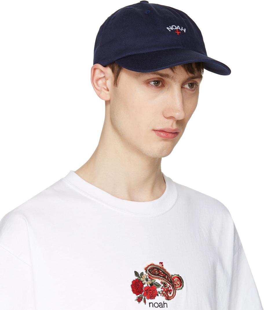 Noah Cotton Navy Logo Cap in Blue for 