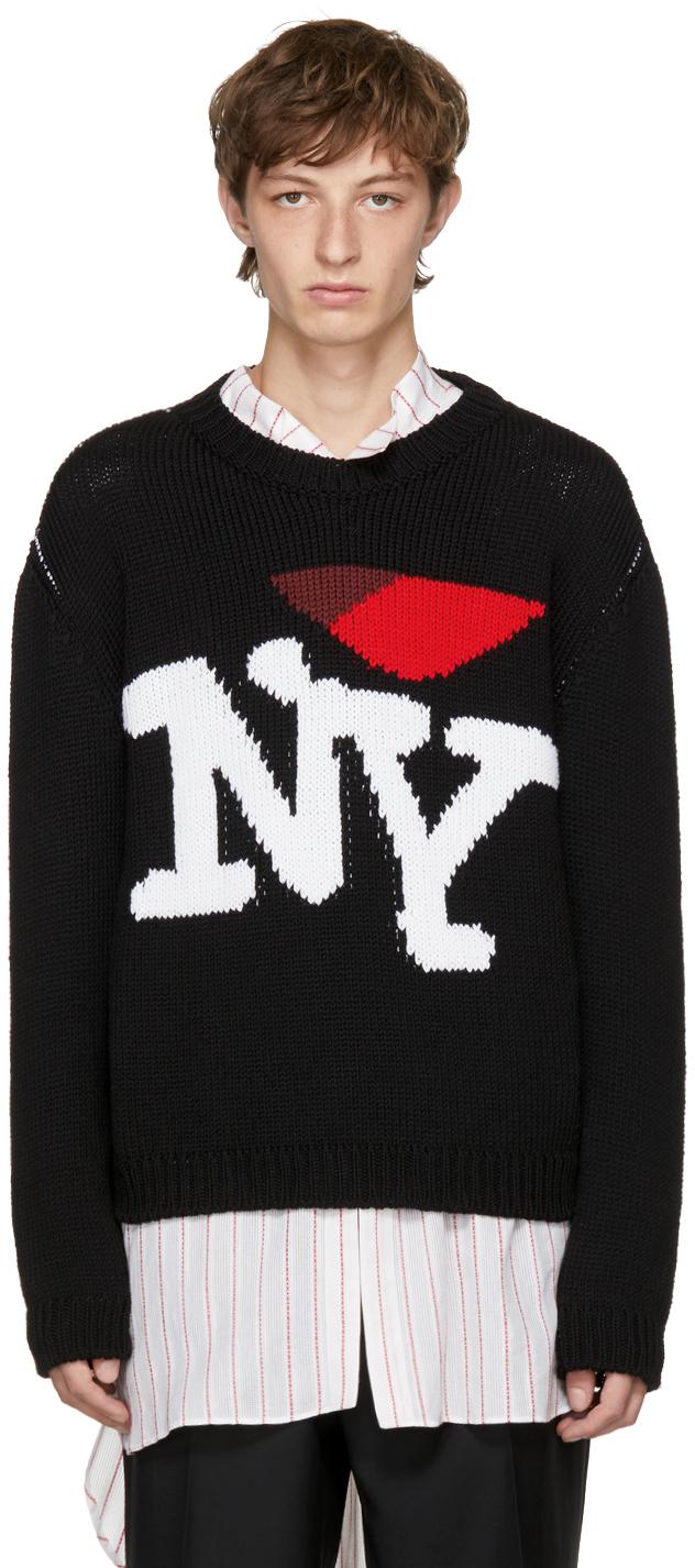 Raf Simons Wool Black 'i Love Ny' Sweater for Men - Lyst