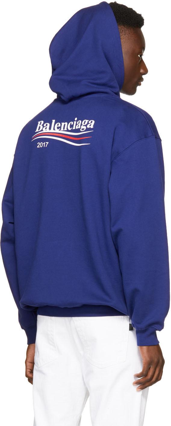 balenciaga hoodie blue