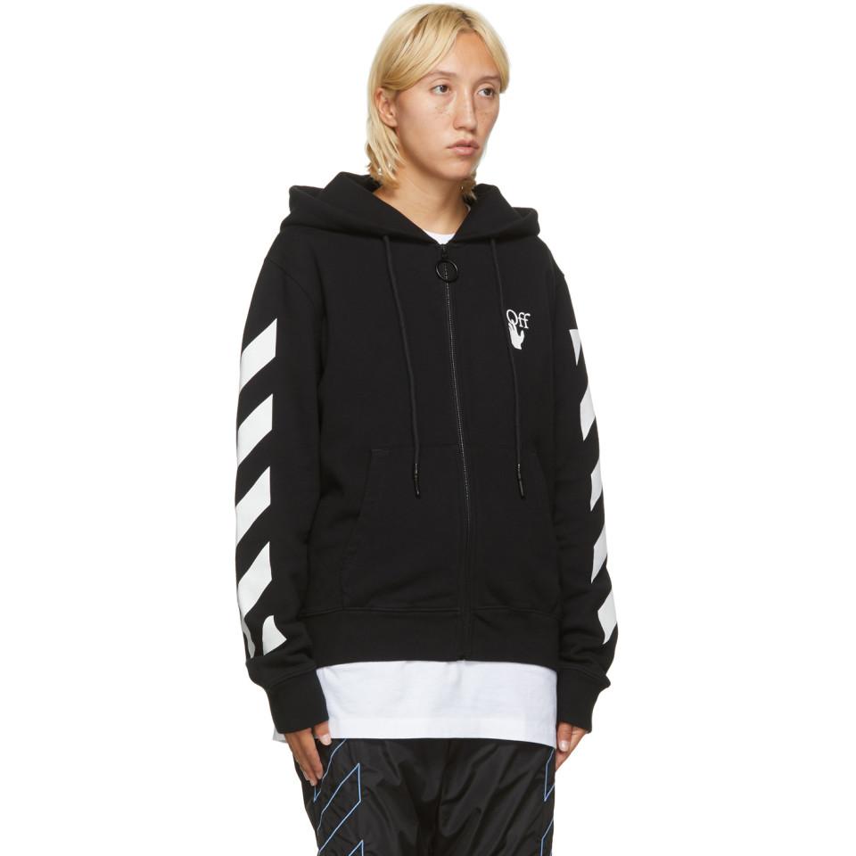 off white hoodie zip