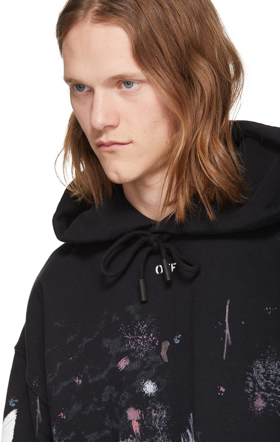 Off-White c/o Virgil Abloh Diagonal Galaxy Brushed Sweatshirt in Black for  Men | Lyst