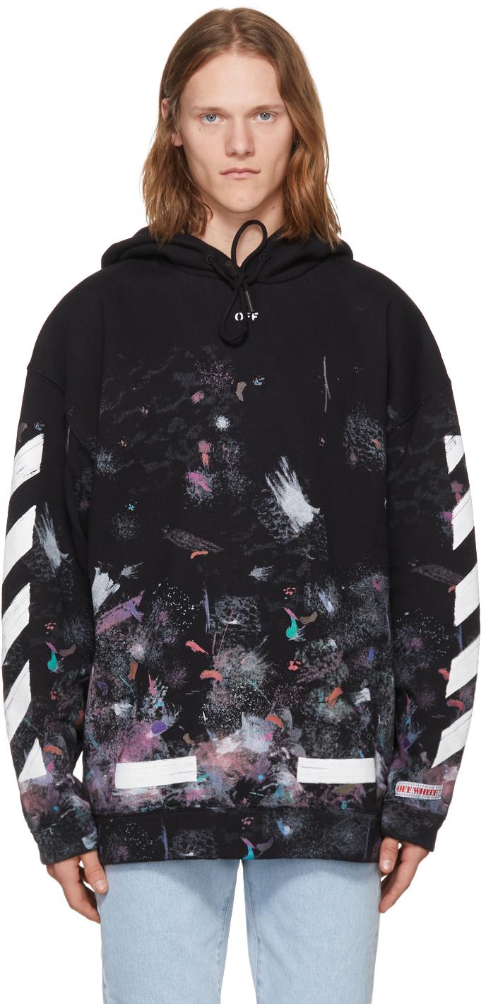 Off-White c/o Virgil Abloh Diagonal Galaxy Brushed Sweatshirt in Black for  Men | Lyst