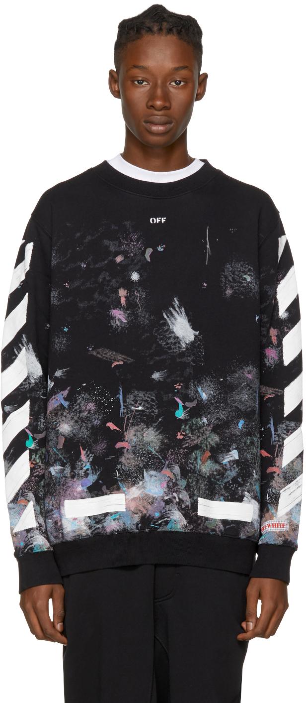Off-White c/o Virgil Abloh Cotton Brushed Galaxy Sweatshirt in Black for  Men | Lyst