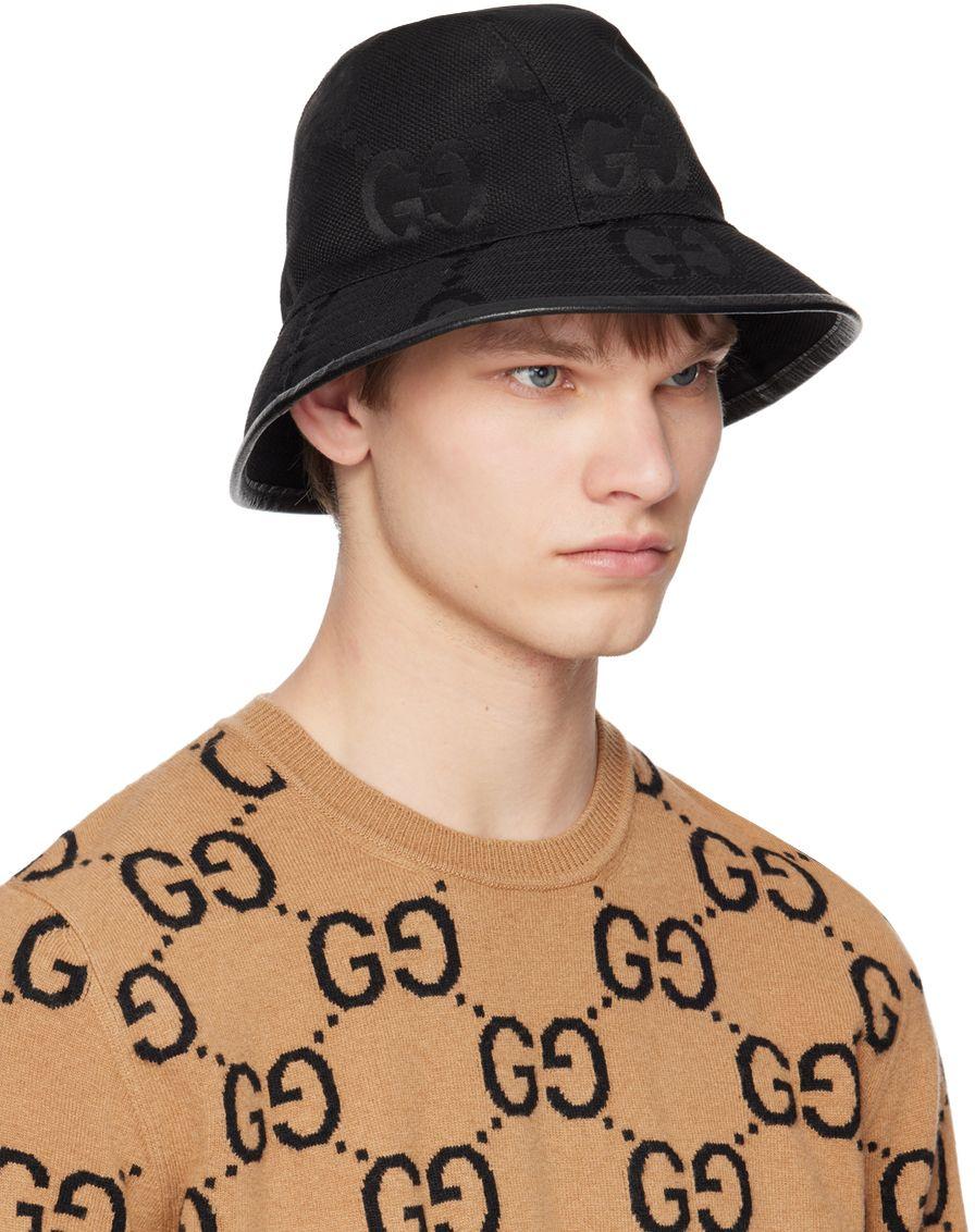 Gucci Black Jumbo gg Bucket Hat for Men | Lyst