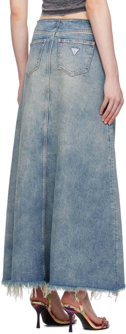 Guess Open Front Denim Maxi Skirt in Blue | Lyst Guess Open Front Denim Maxi Skirt in Blue | Lyst