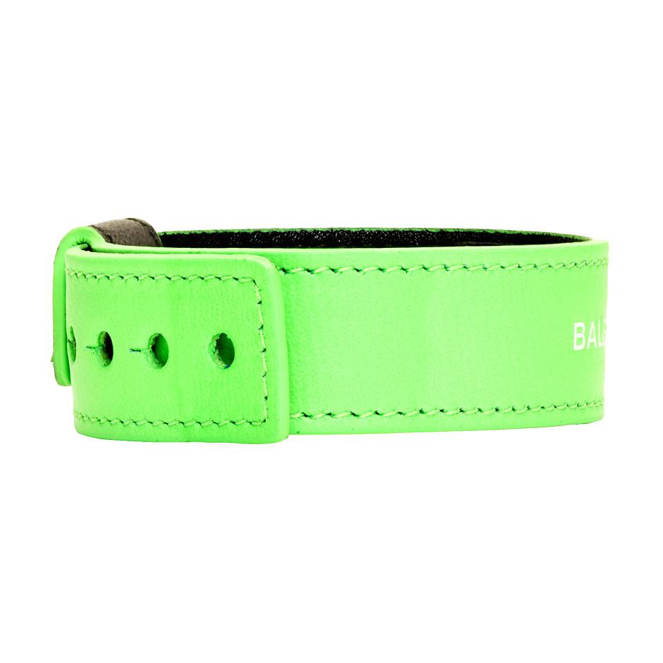 Balenciaga Green Leather Party Bracelet for Men | Lyst