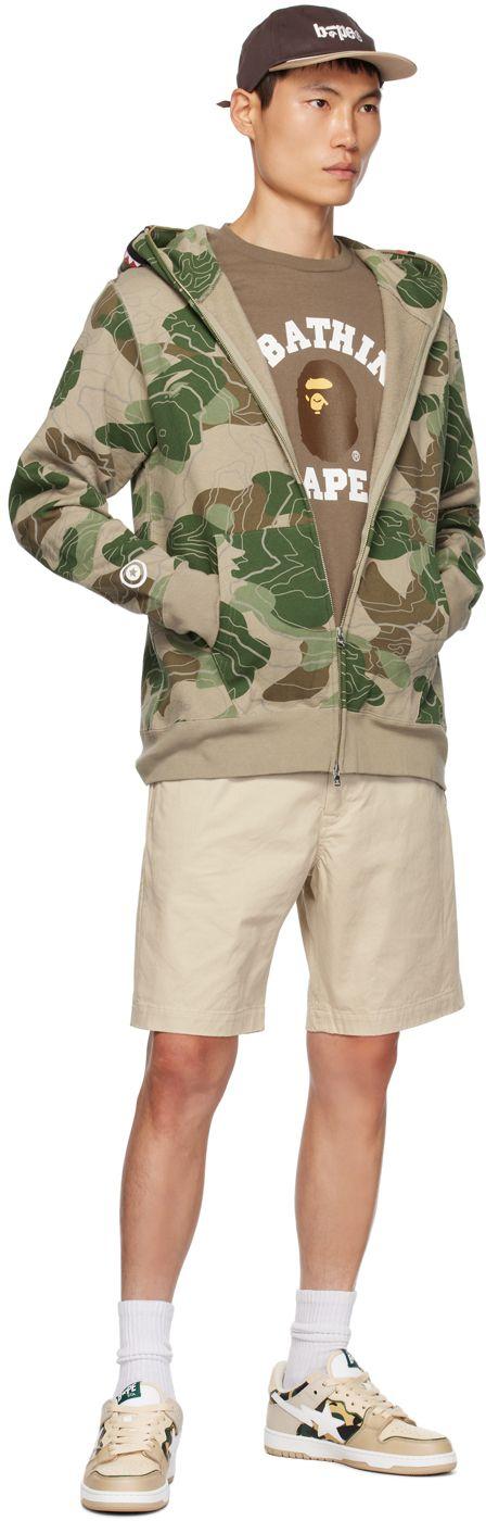A Bathing Ape u0026 Green 'wgm' Layered Line Camo Shark Hoodie for Men | Lyst