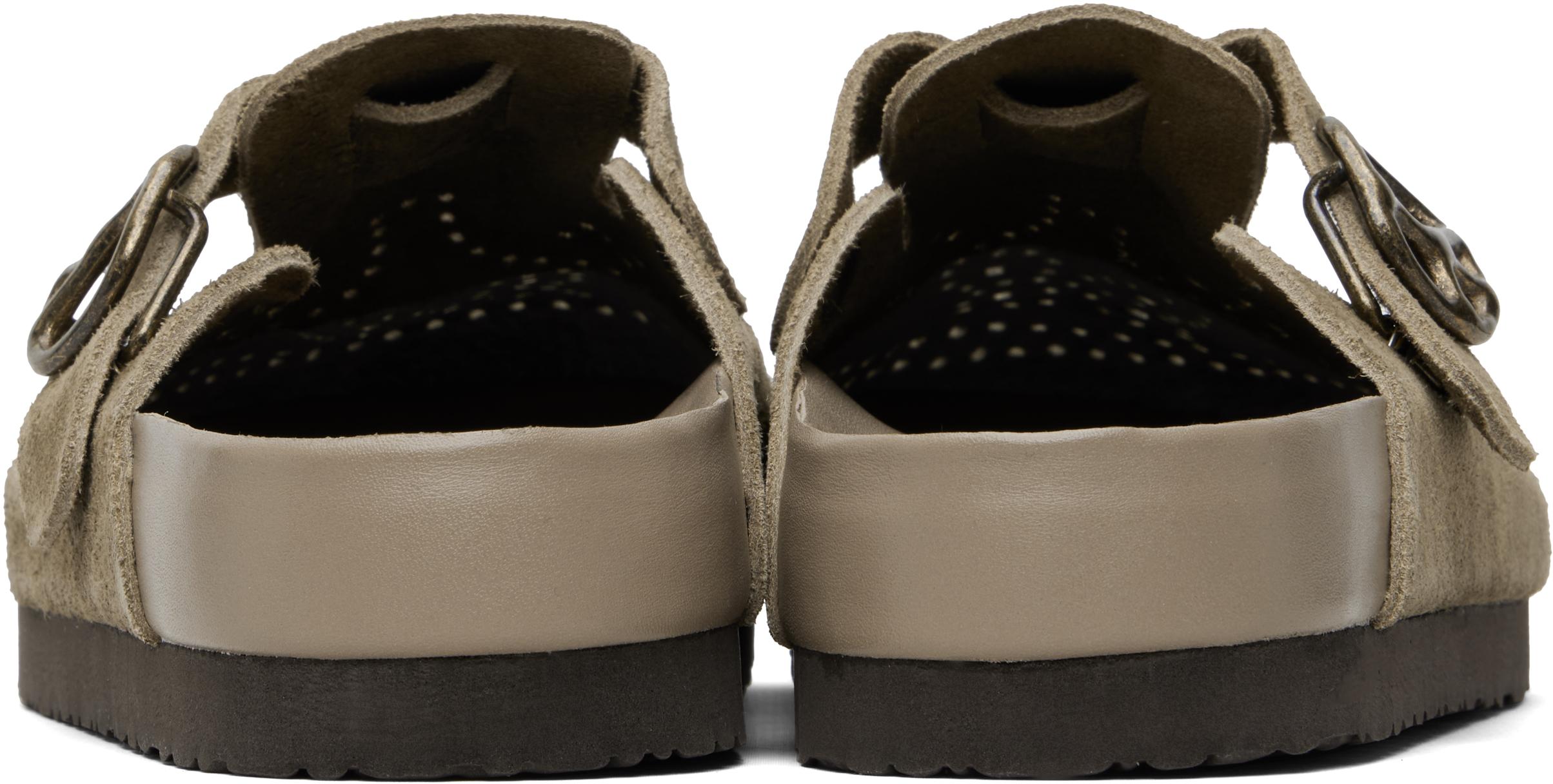 Needles Taupe Suede Clog Slip-On Loafers in Black for Men | Lyst