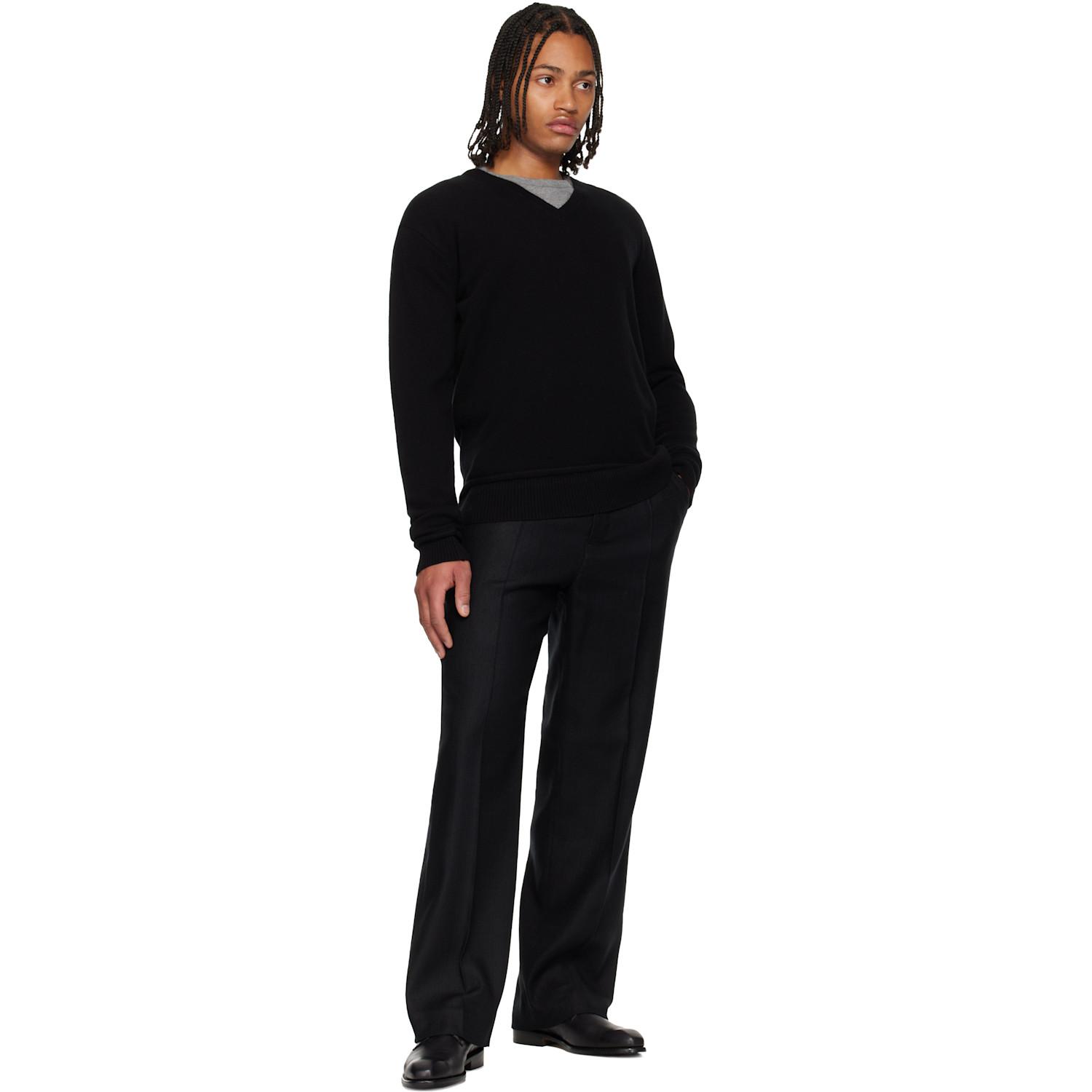 Our Legacy Parallel V-Neck Sweater in Black for Men | Lyst