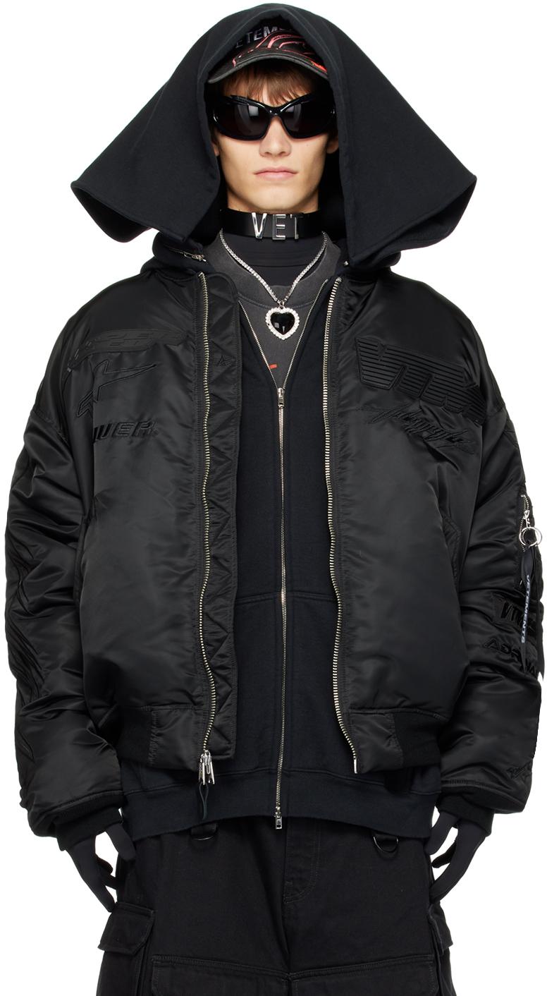 Black alpha bomber jacket online