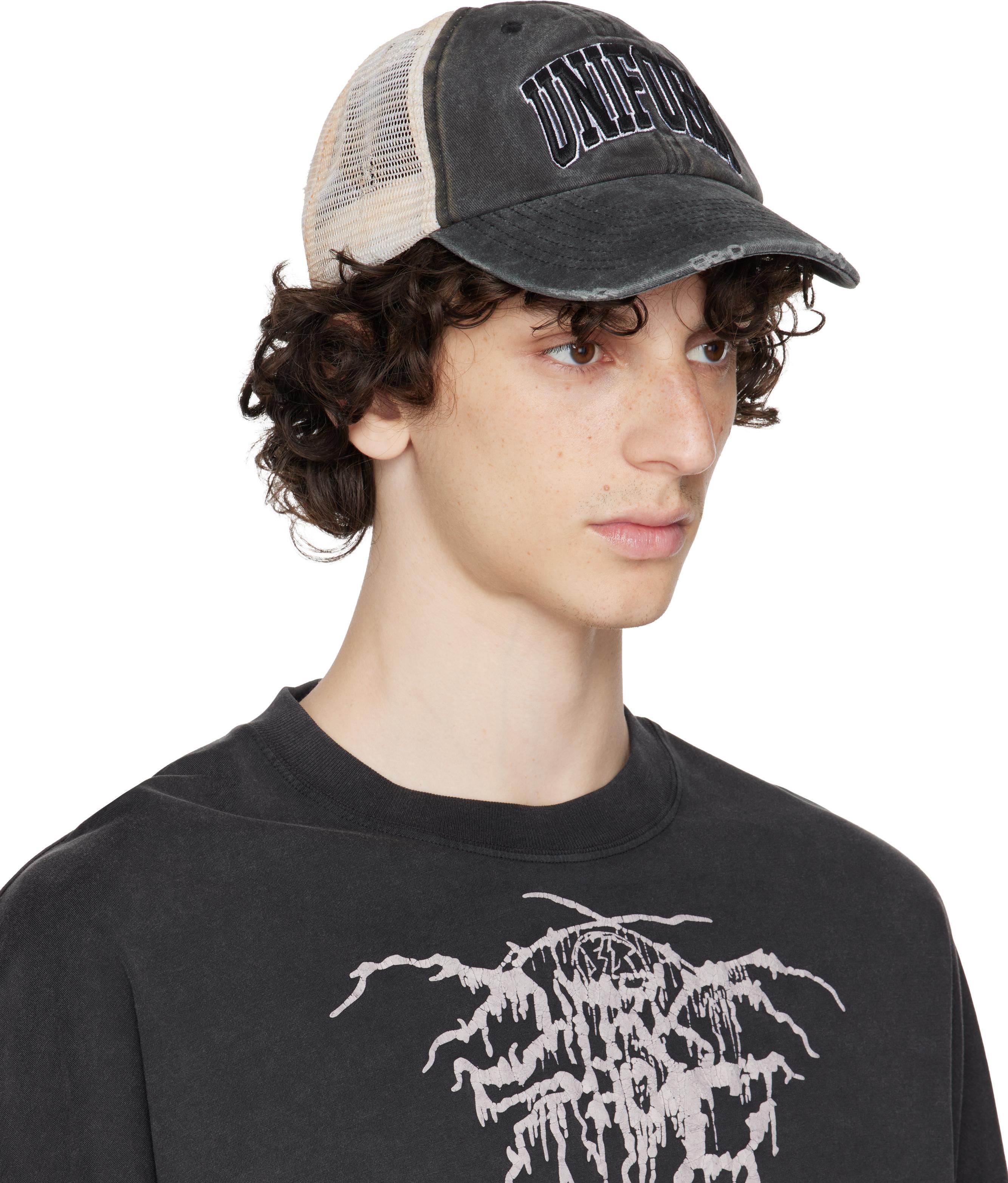 ★032c★ U LUCKY STRIKE CAP WASHED BLACK DIRTY WHITE MESH LUCKY STRIKE