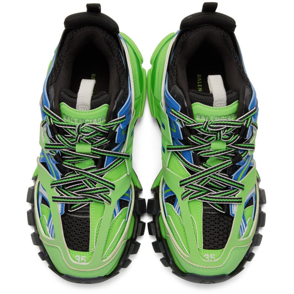 Balenciaga Rubber Track Sneakers in Blue/ Green (Blue) - Lyst