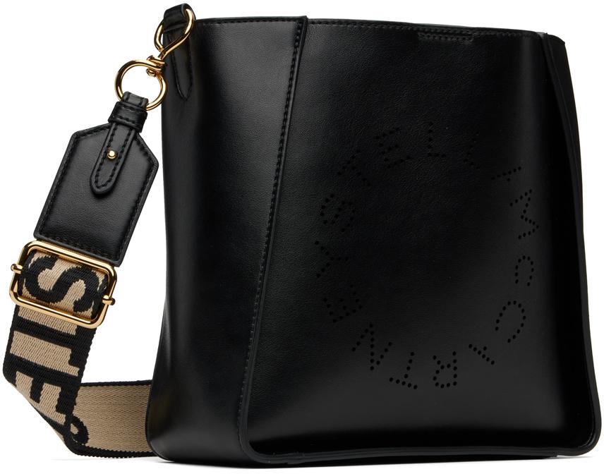 Stella McCartney レディース ブラック ロゴ クロスボディバッグ 
