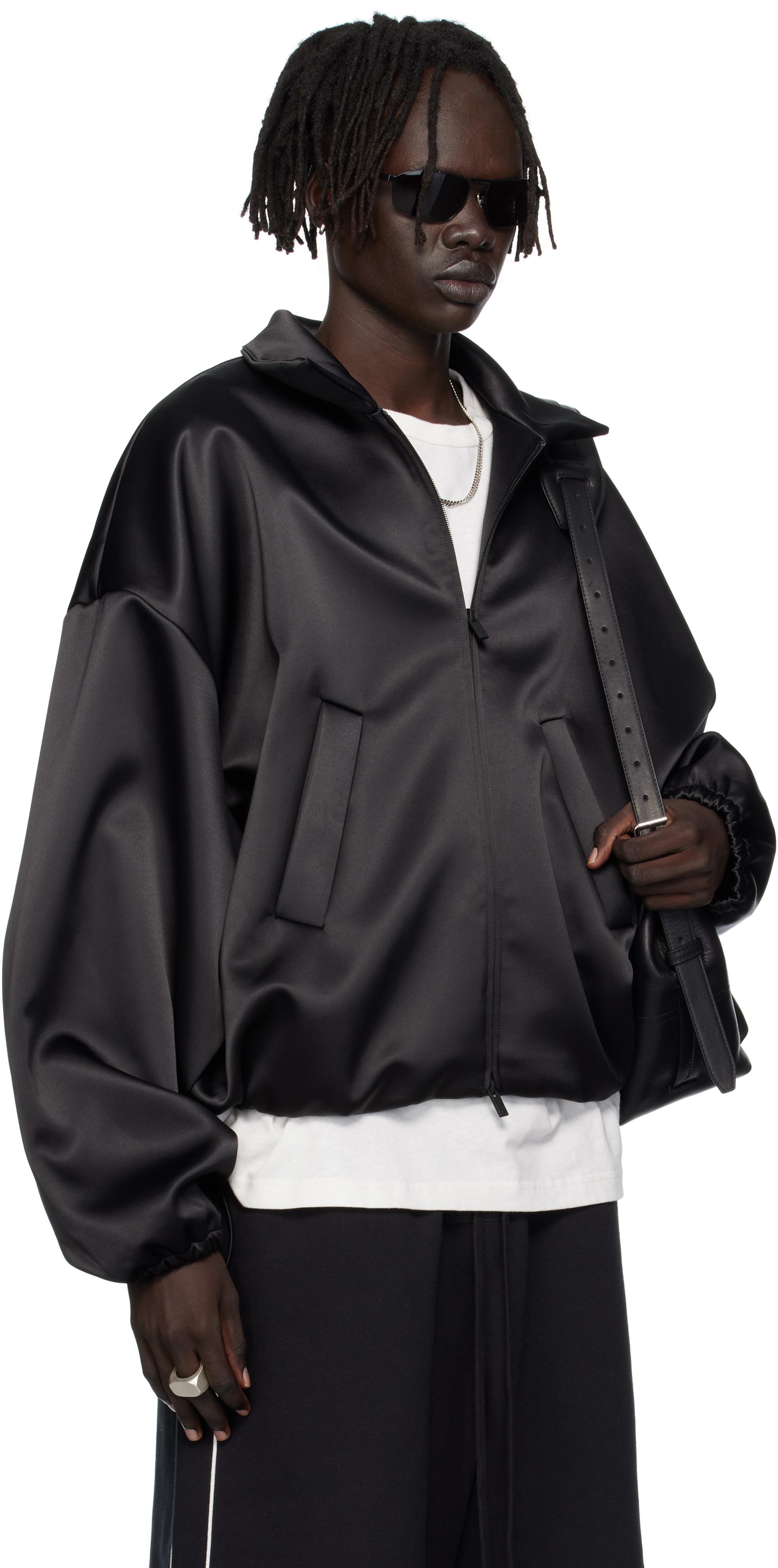 Fear Of God Bonded Satin Zip-Up Bomber Jacket in Black for Men