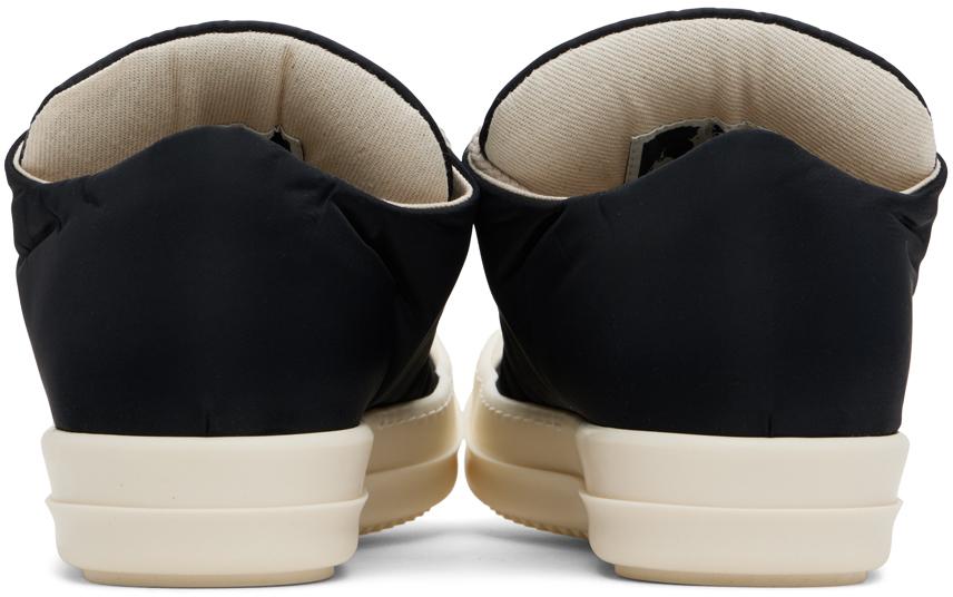 Rick Owens Black Jumbo Lace Puffer Low Sneaks Sneakers for