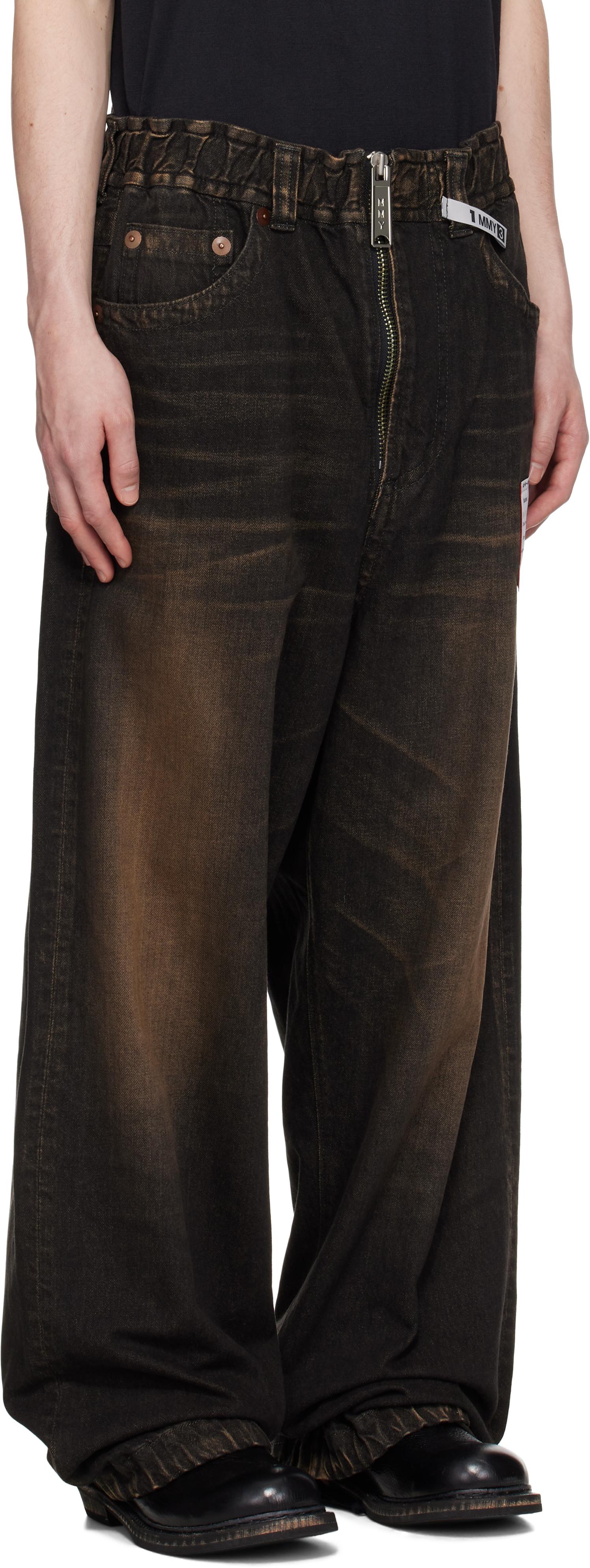 Maison Mihara Yasuhiro Amateur Sewn Like Wide Denim Jeans in