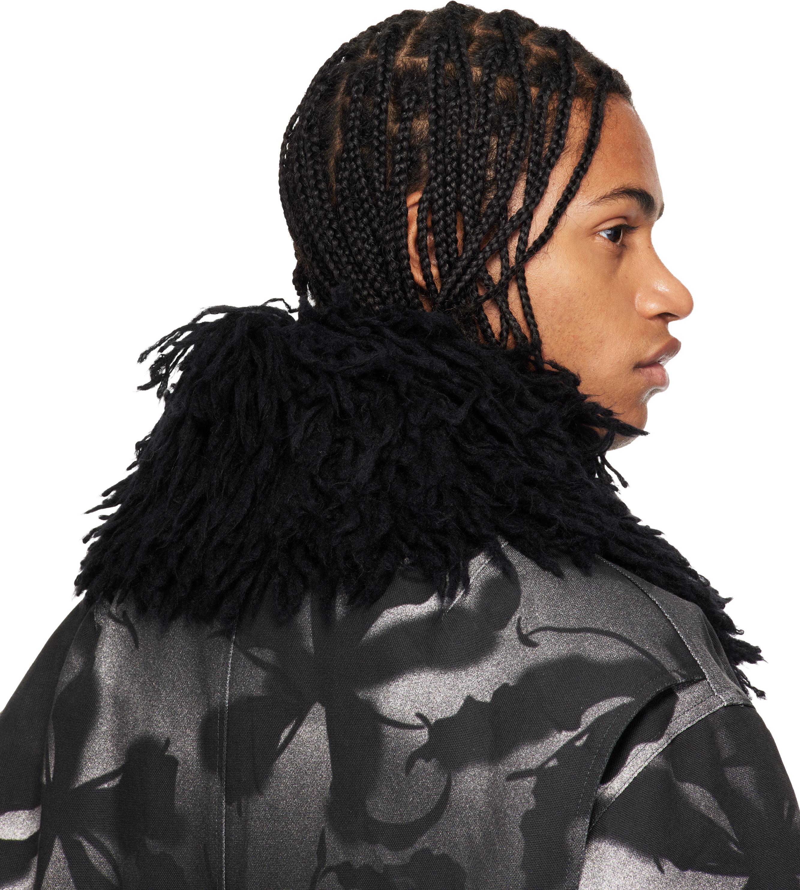 Dries Van Noten Shag-Knit Collar in Black for Men | Lyst