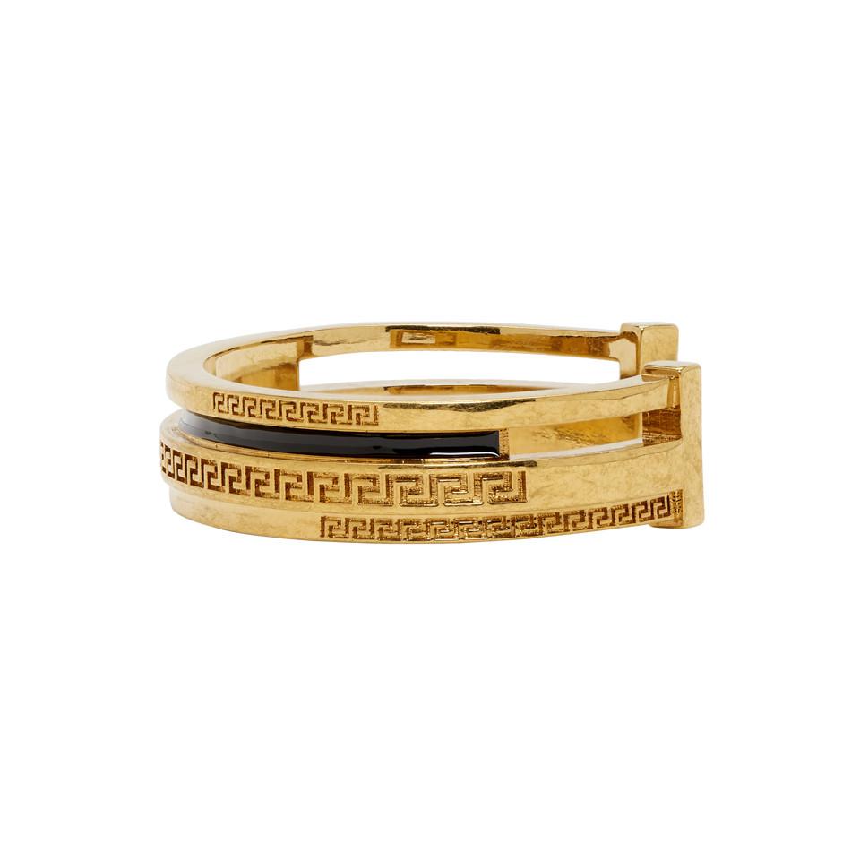 Versace Gold Greek Cuff Bracelet in Metallic for Men Lyst