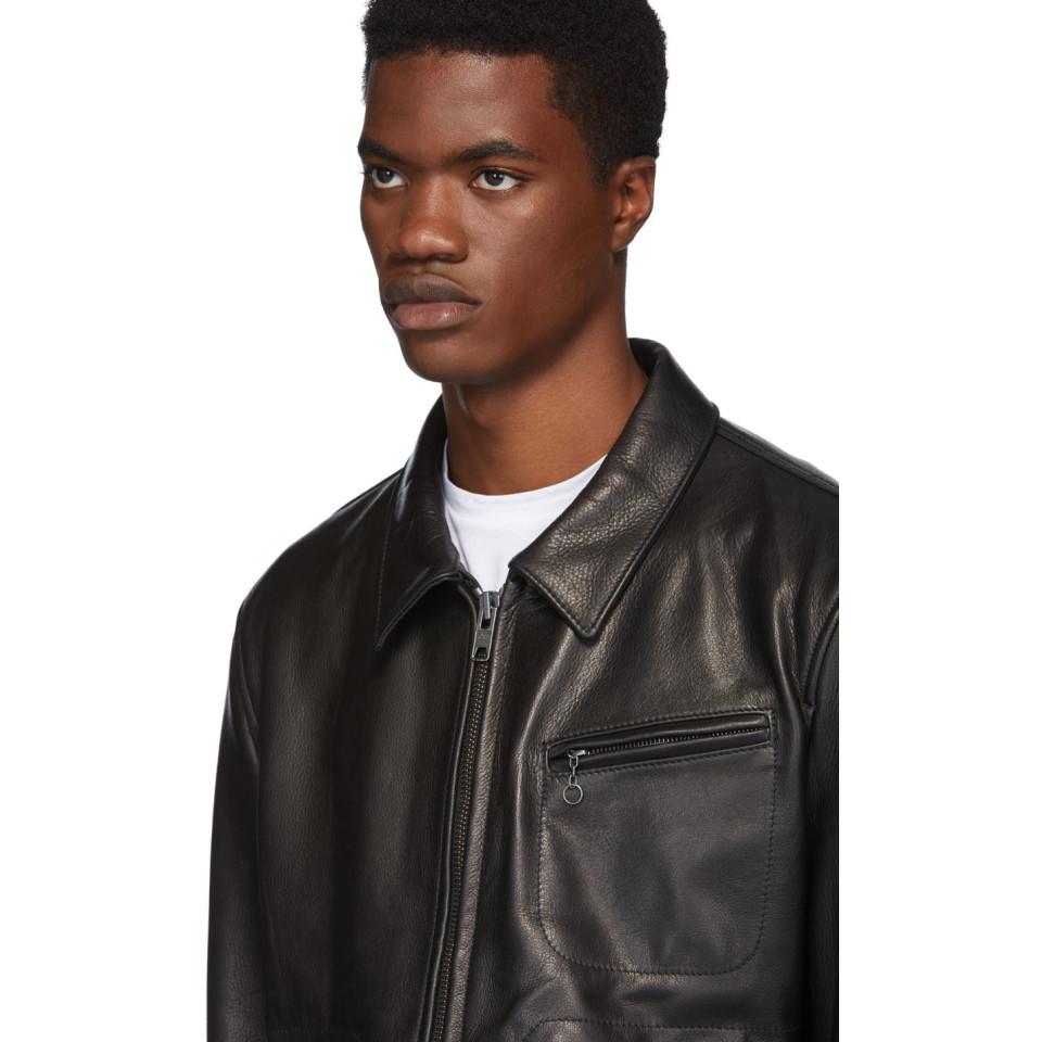 Schott Nyc Black Waxy Cowhide Delivery Jacket for Men | Lyst
