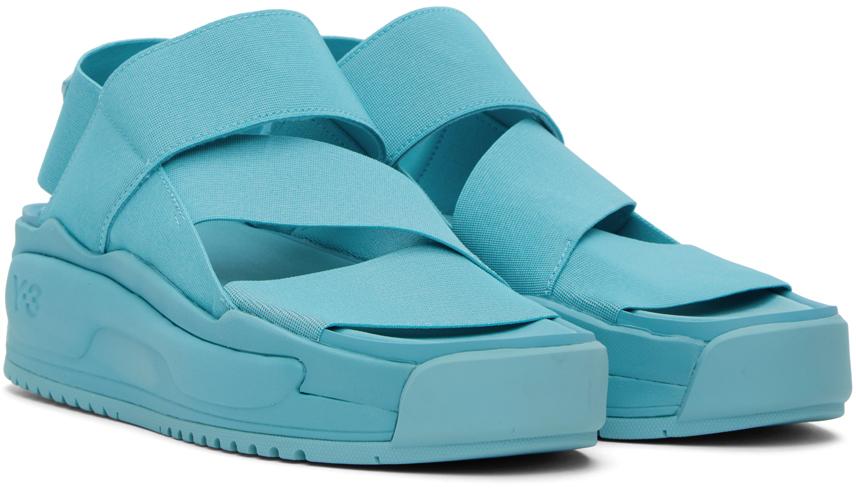 Y-3 Blue Rivalry Sandals in Black for Men | Lyst