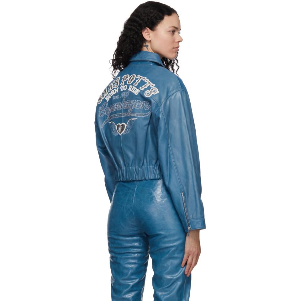 Saks Potts Blue Leather Diablo Jacket - Lyst