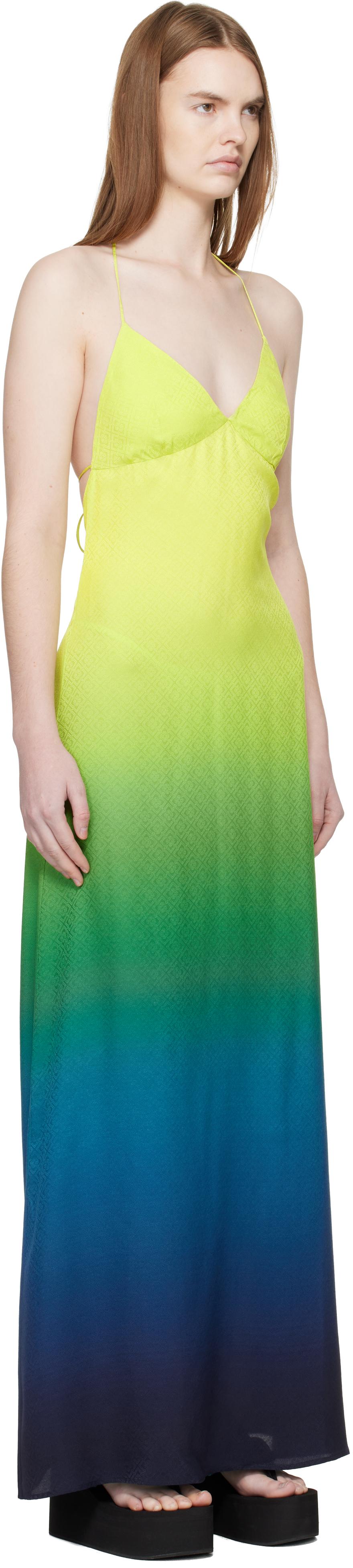 green emerald velvet dress Casablanca Kids Multicolor Gradient Dress