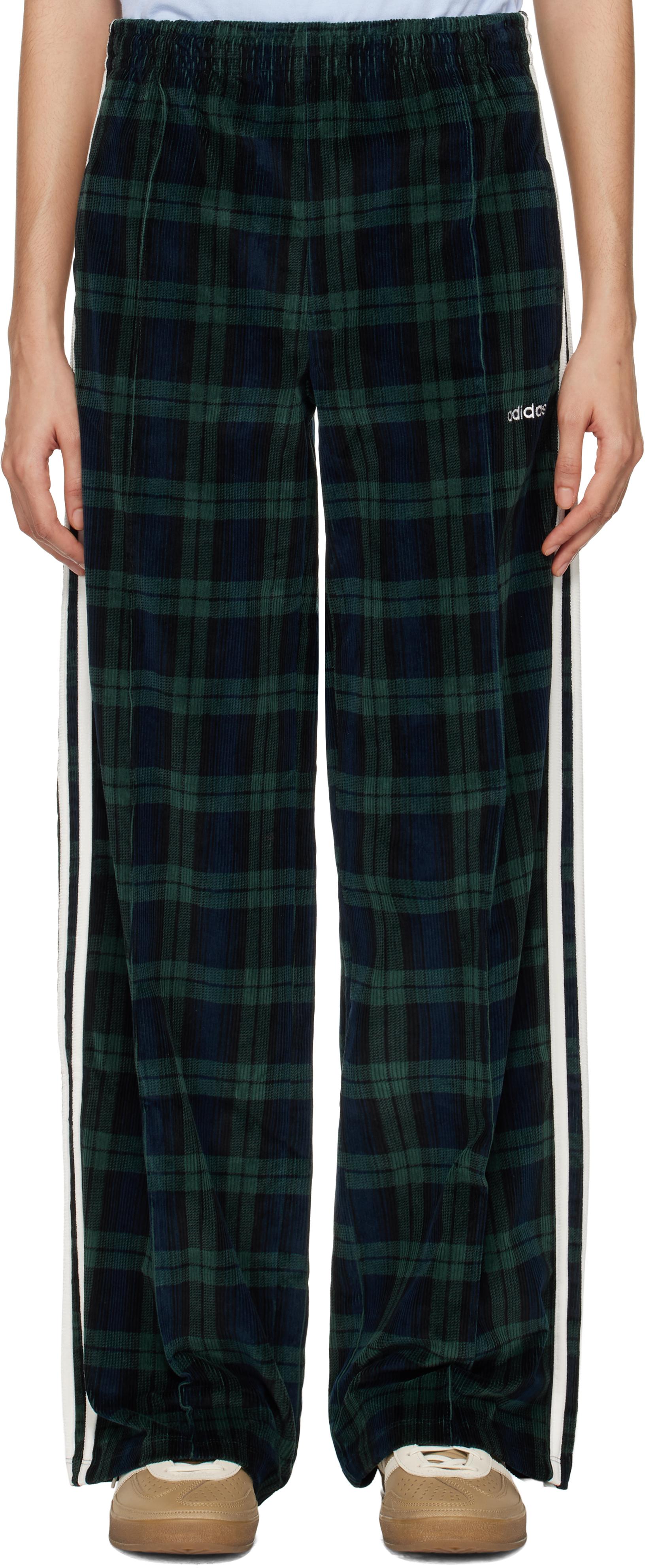 adidas Originals Corduroy Tartan Wide Leg Lounge Pants in Black Lyst