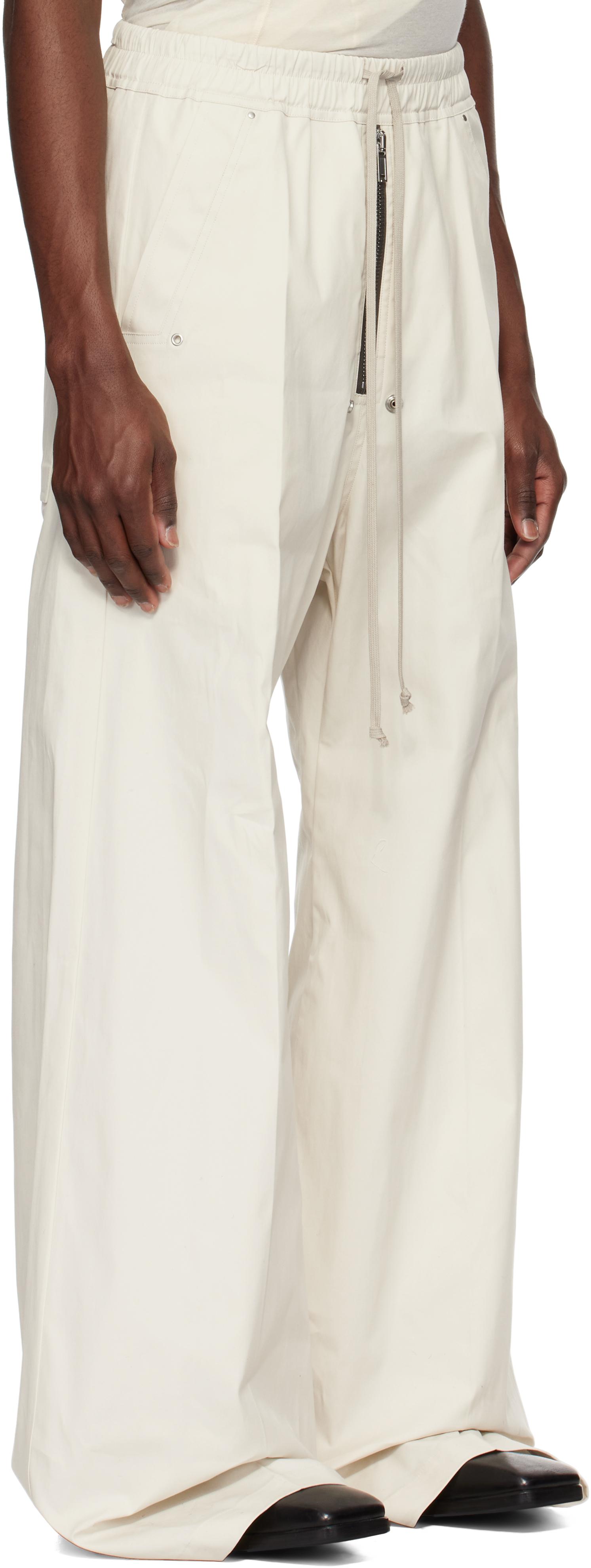 Rick Owens Off- Hollywood Wide Bela Trousers in Natural for Men | Lyst
