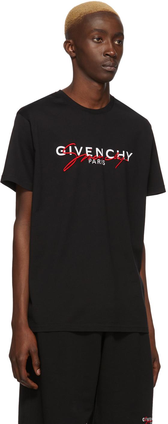 afdeling forretning Samtykke Givenchy Black Signature Print T-shirt in Red for Men | Lyst