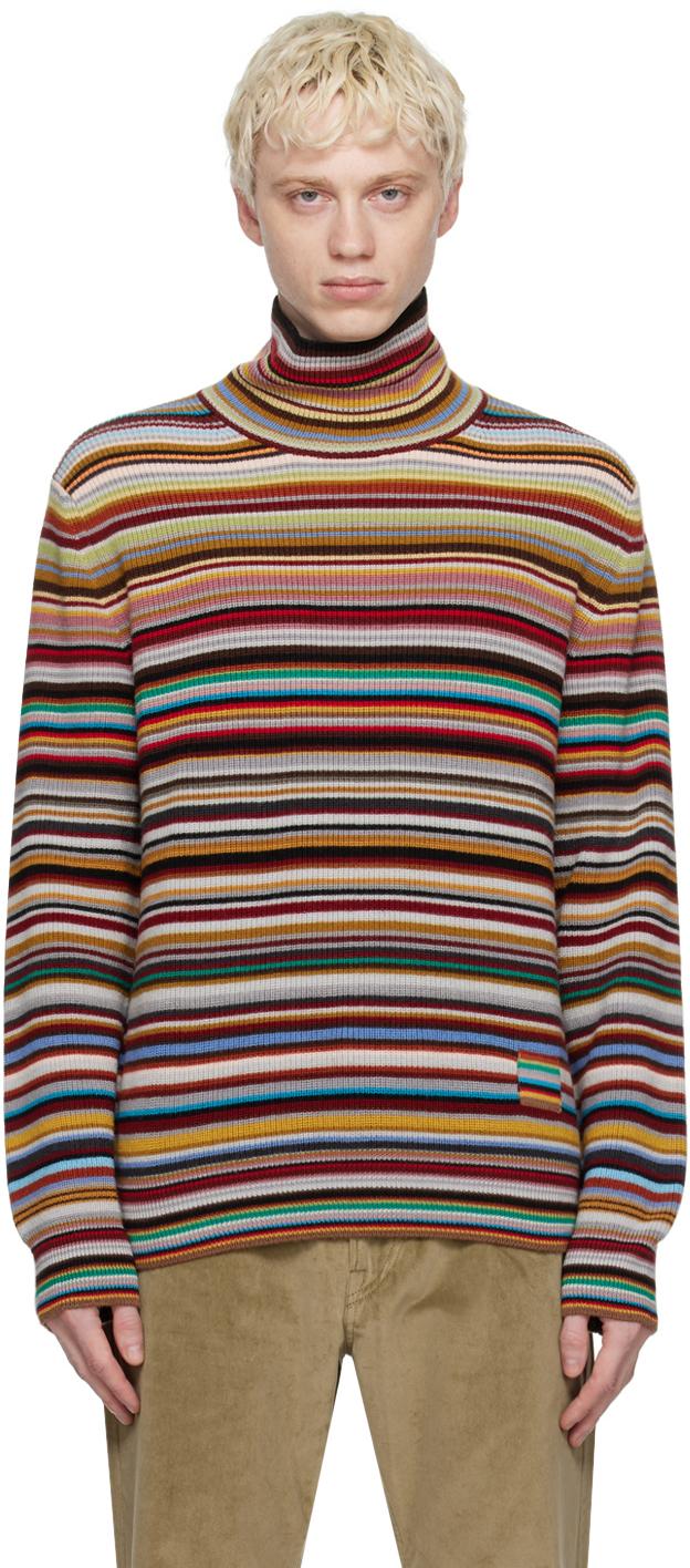 Striped turtleneck deals sweater mens