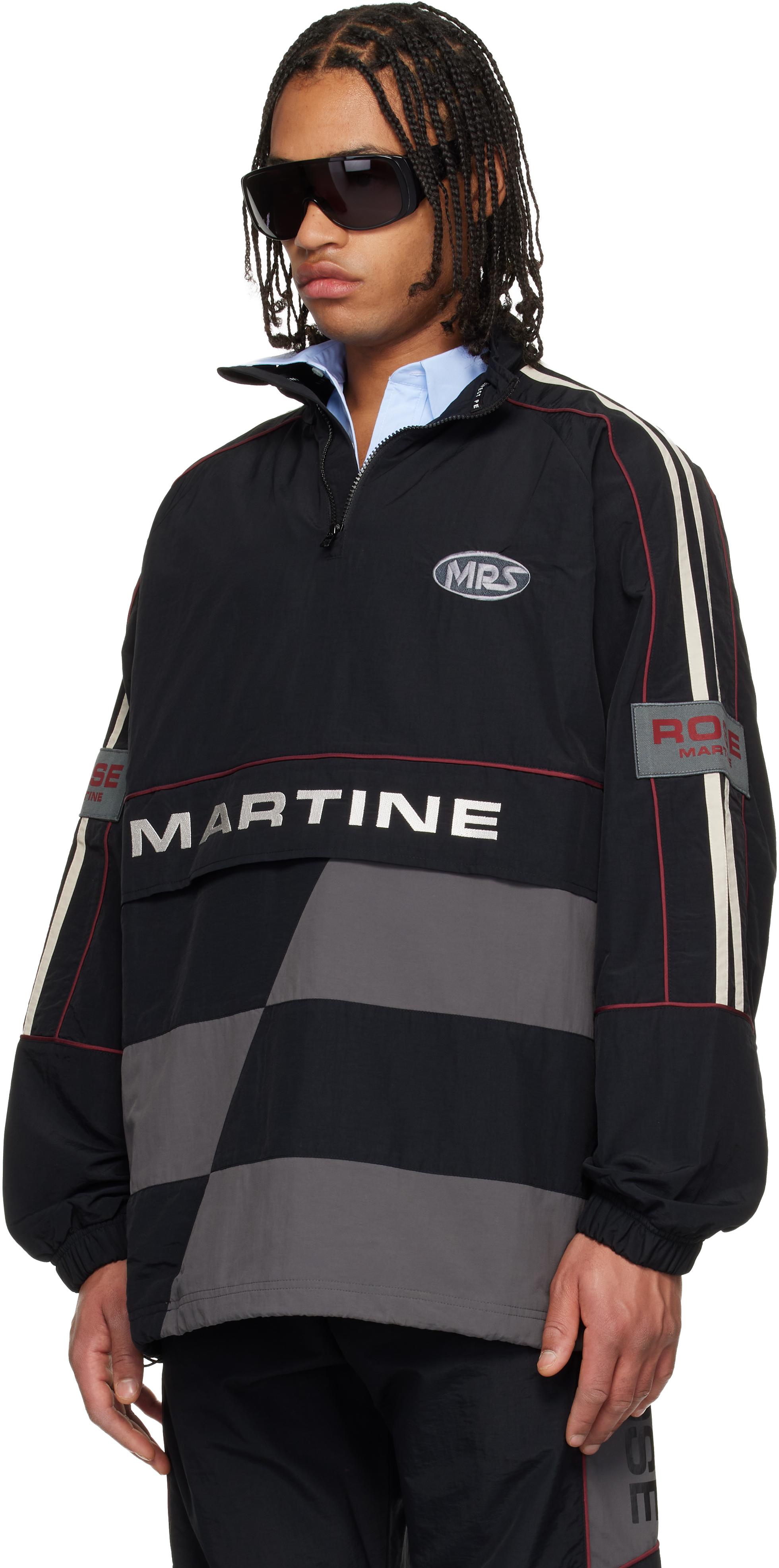 Martine Rose ブラック レースアップ プルオーバージャケット martine-rose-BLACK-GREY-Hockey