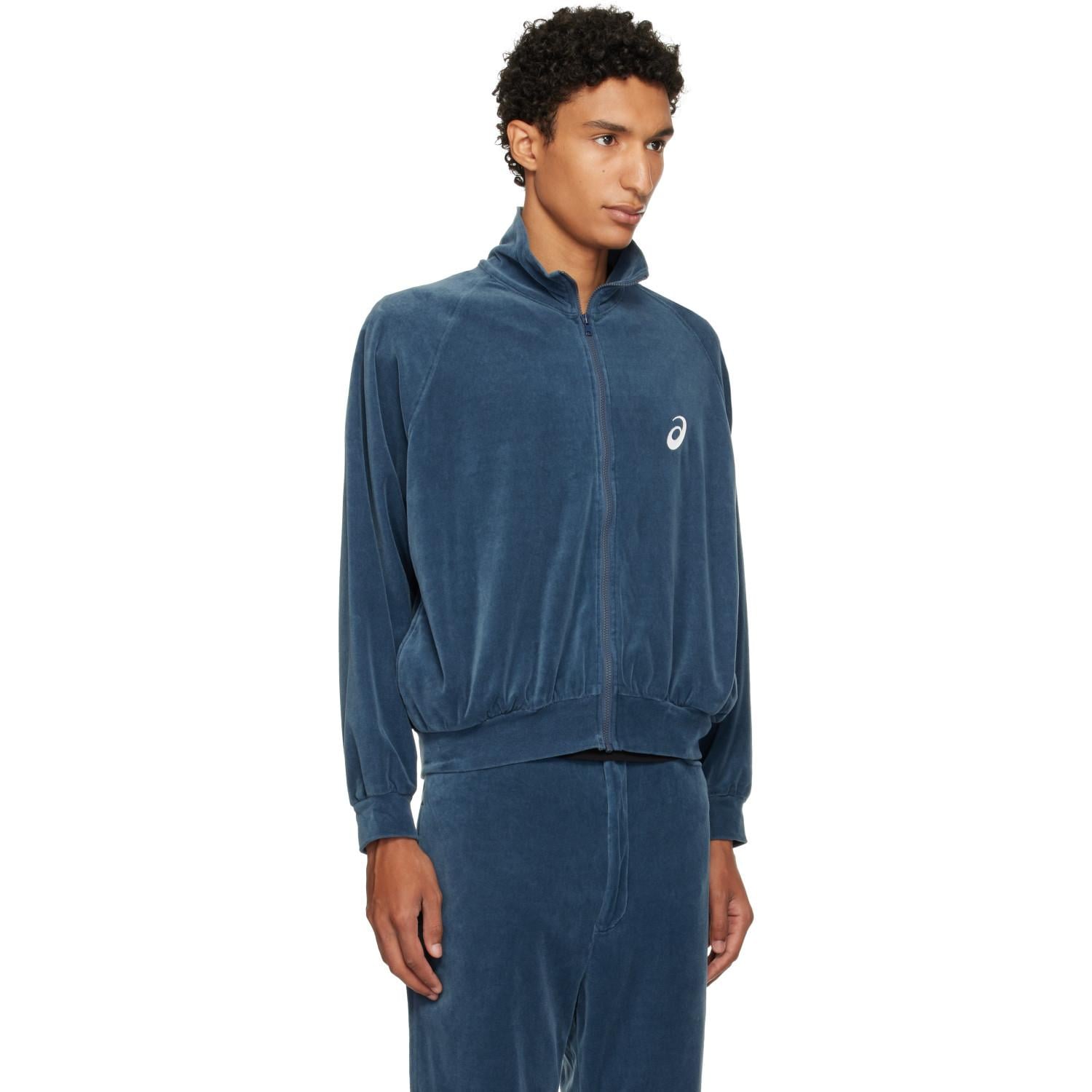 SOSHIOTSUKI Asics Edition Vintage Velvet Track Jacket in Blue for
