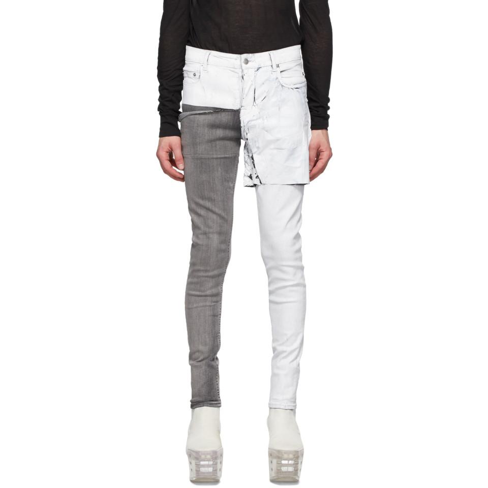 Rick Owens White Wax Tyrone Collage Jeans for Men | Lyst Australia
