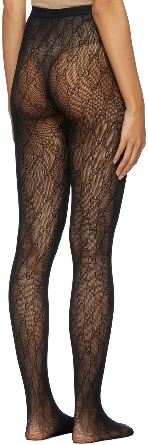 Gucci Synthetic GG Tights in Black | Lyst