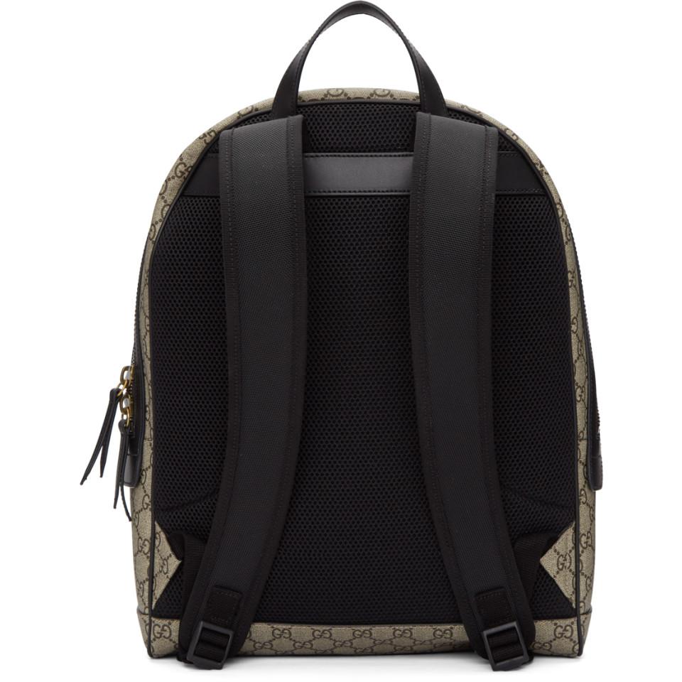 Gucci Wolf Gg Supreme Backpack in Natural for Men | Lyst