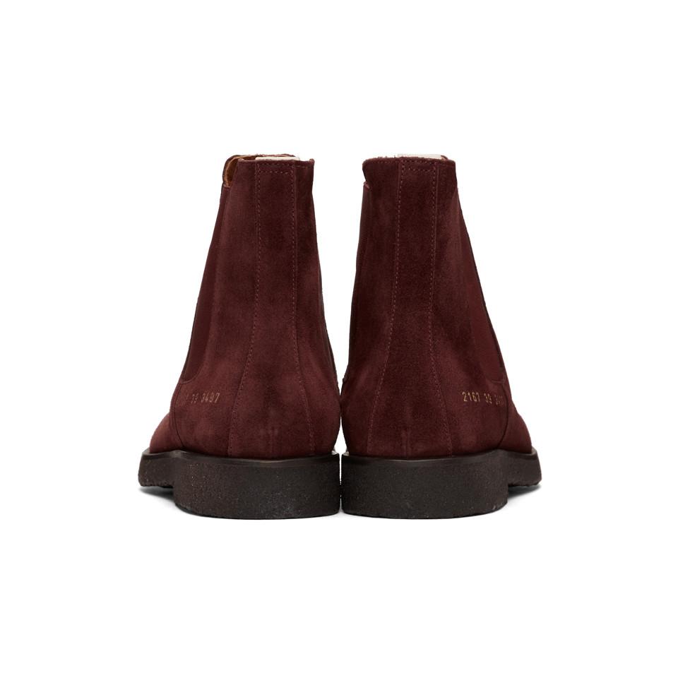 burgundy suede chelsea boots