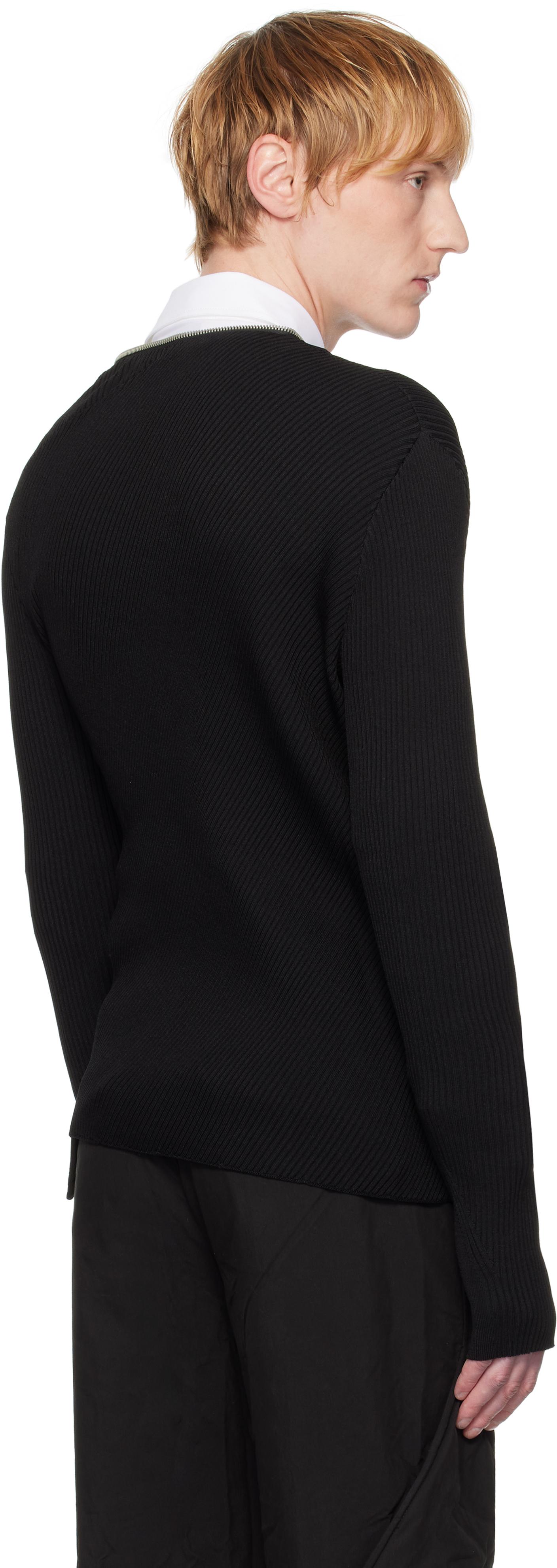 HELIOT EMIL Tied Zip Knit Sweater in Black for Men | Lyst