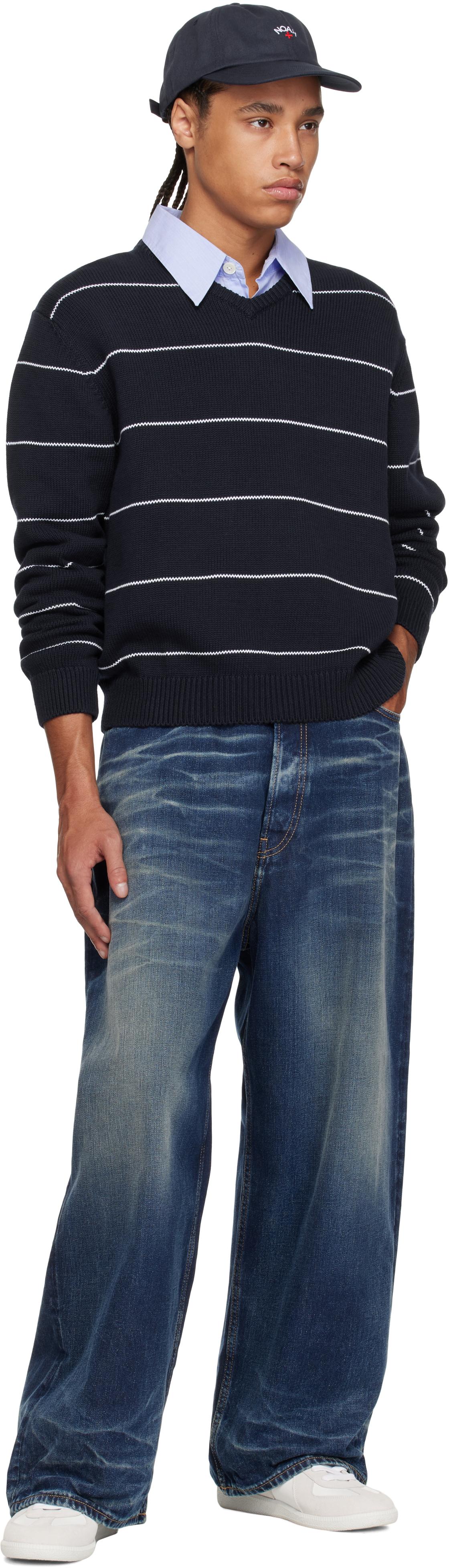 Striped V-Neck Sweater - Noah