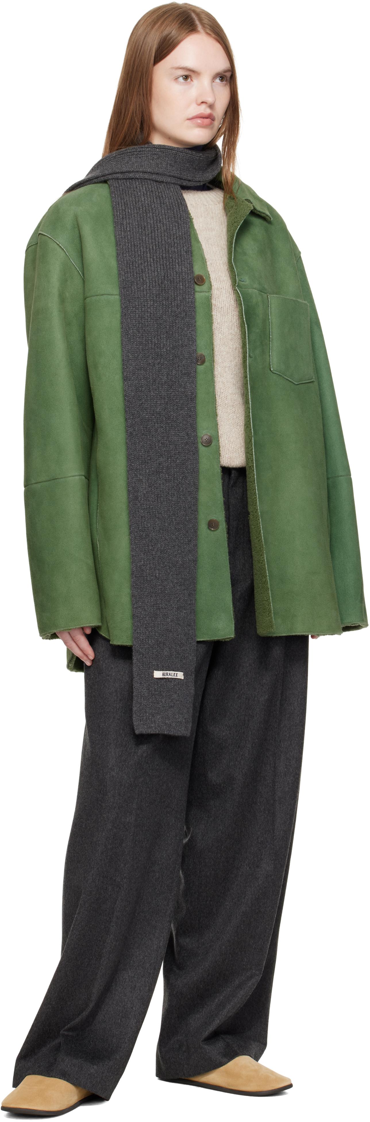 AURALEE Light Cashmere Knit Stole in Black | Lyst