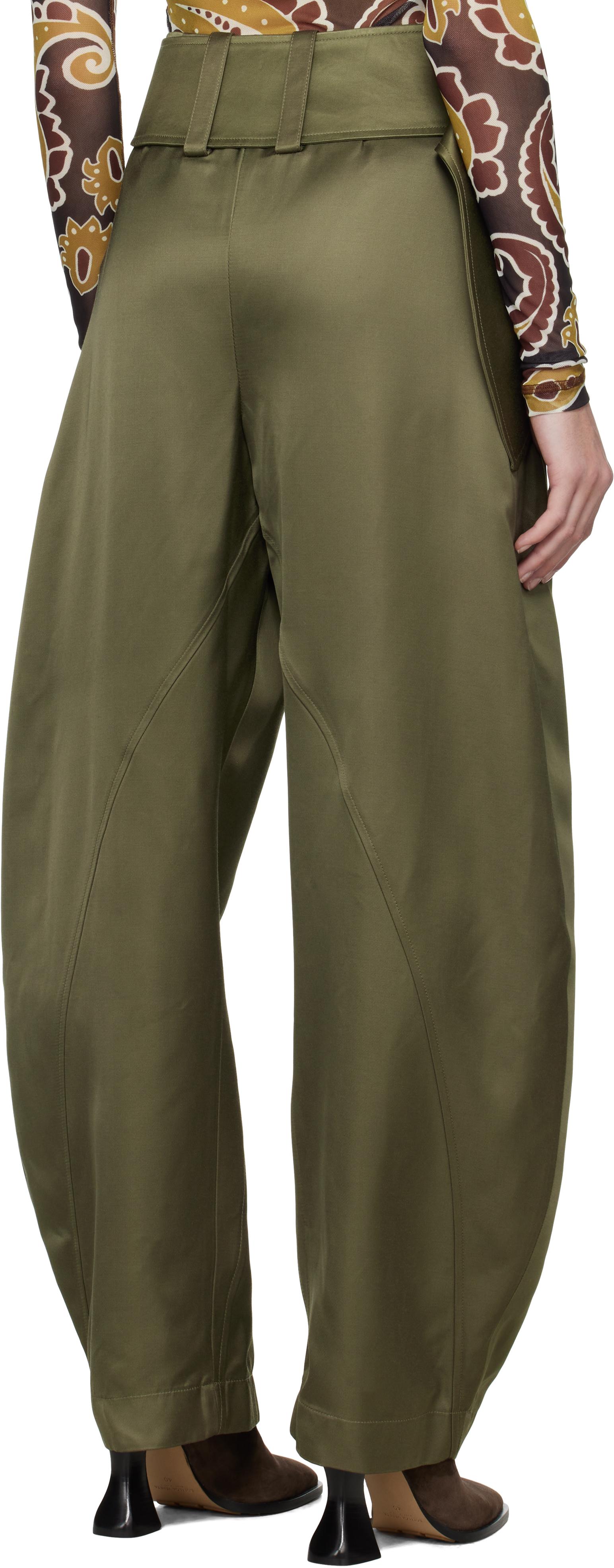 【関税込み】JW Anderson カーキ Pleated Dリング トラウザーズ JW Anderson カーキ Pleated Dリング トラウザーズ グリーン | Lyst