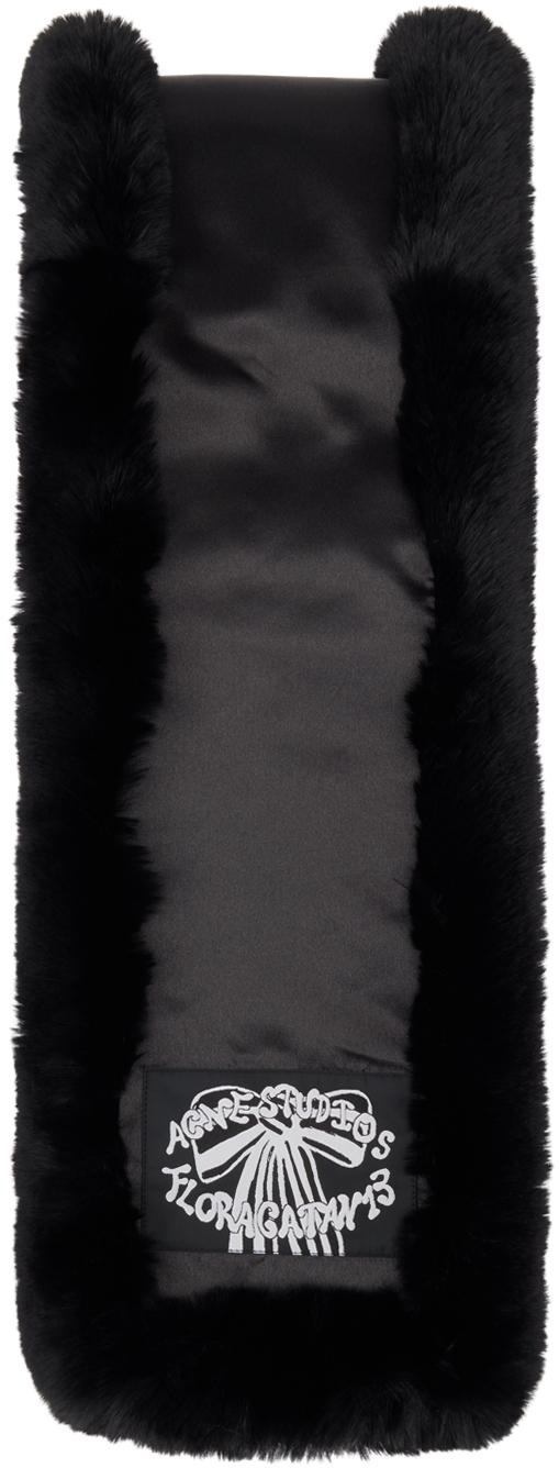 Acne Studios メンズ ブラック Furry マフラー スカーフ & マフラー