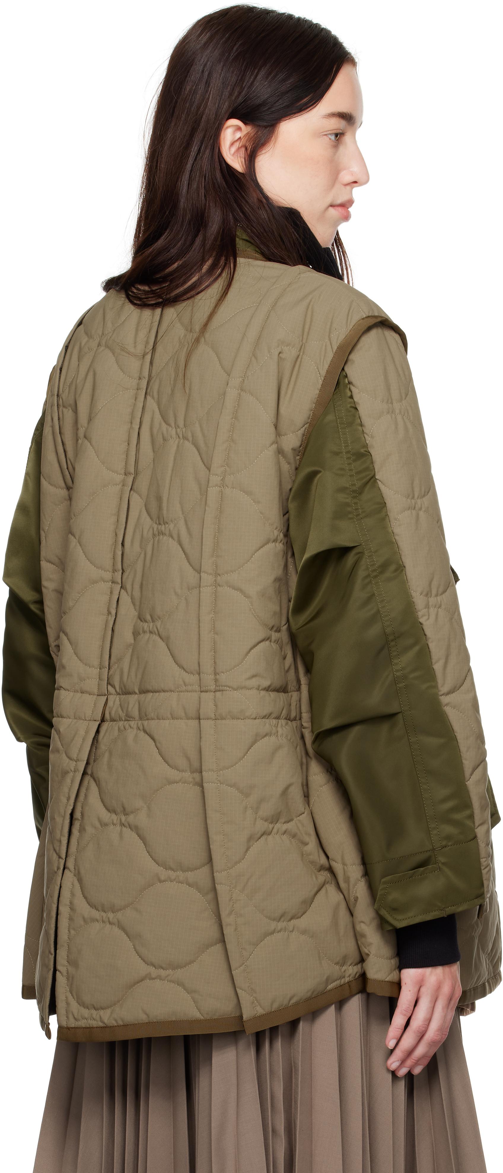 sacaiサカイ★カーキ リップストップ キルティングコート Sacai カーキ リップストップ キルティングコート グリーン | Lyst