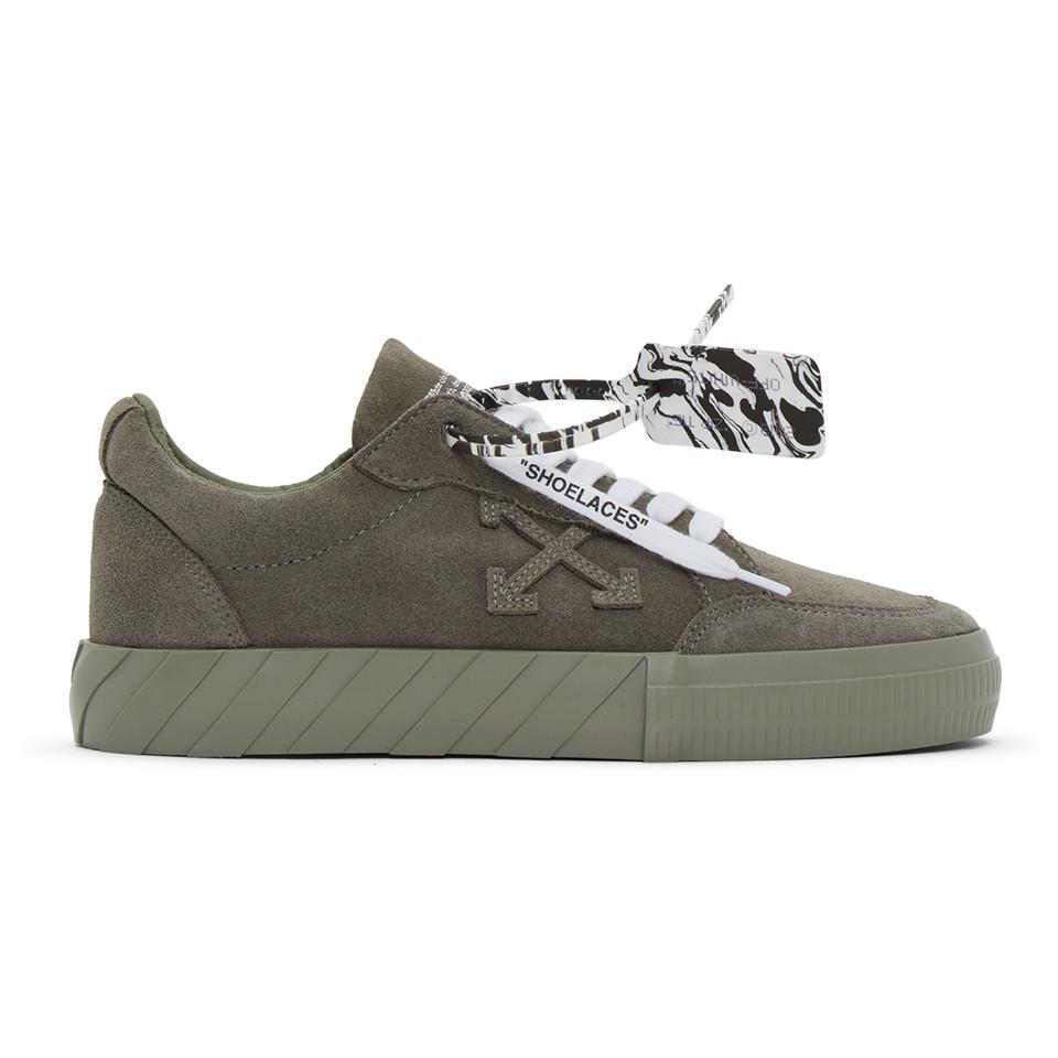Off-White c/o Virgil Abloh Green Suede Low Sneakers for Men | Lyst