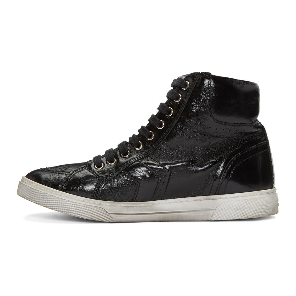 Saint Laurent Black 'bad Lieutenant' Joe Mid-top Sneakers for Men