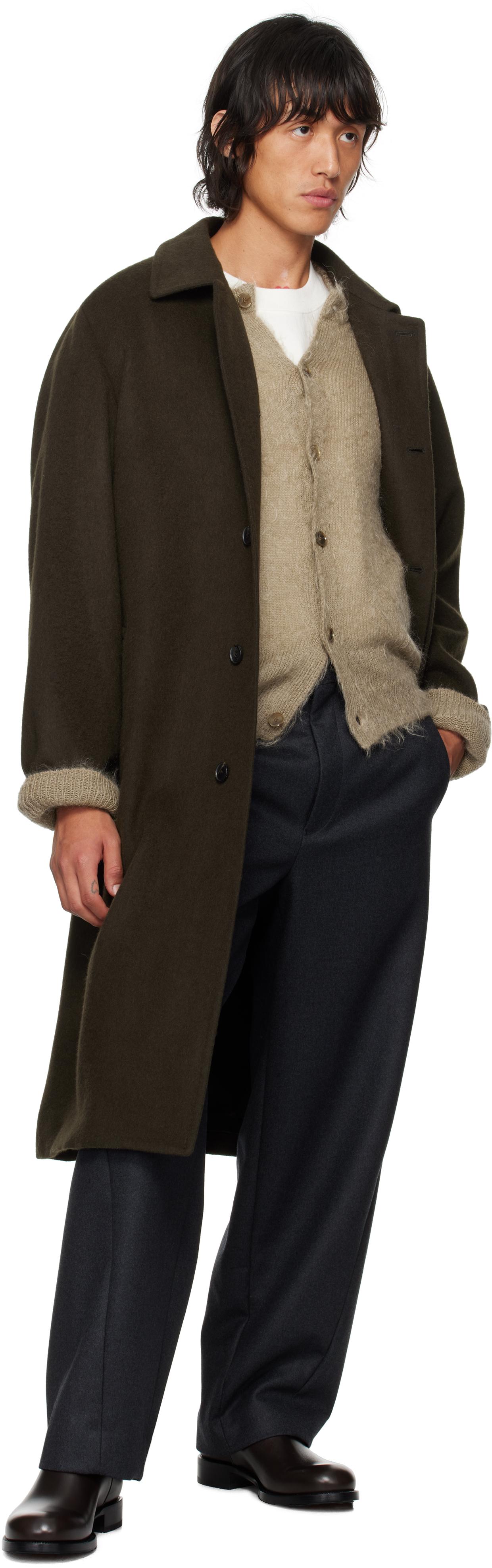 AURALEE Brown Baby Camel Flannel Coat Auralee AURALEE BABY CAMEL