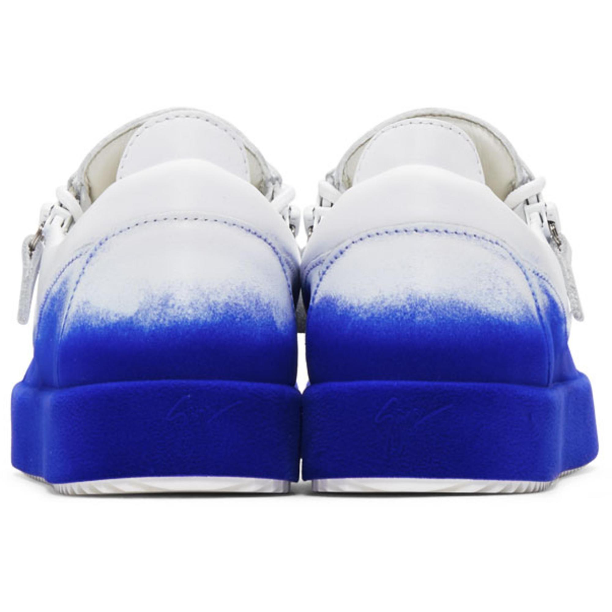 Giuseppe Zanotti Leather White And Blue Flashy May London Sneakers for Men  - Lyst