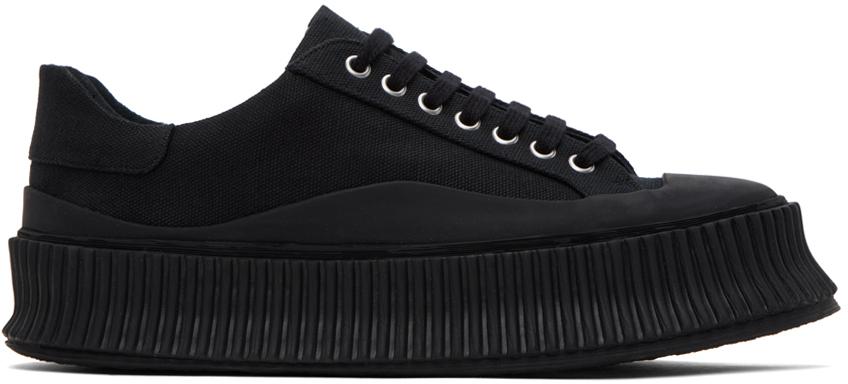 Jil Sander メンズ ブラック プラットフォーム スニーカー Jil Sander メンズ ブラック プラットフォーム スニーカー