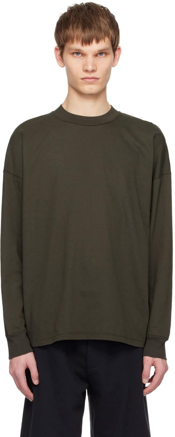 The Row メンズ ブラック グレー Drago 長袖tシャツ Tシャツ